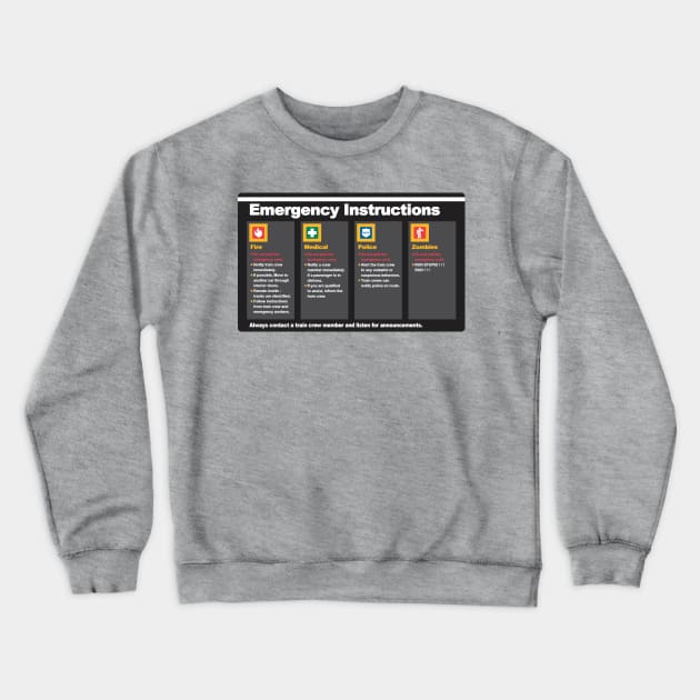 Subway Emergency Instructions Crewneck Sweatshirt by enfuego360